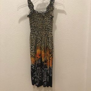 Cheetah Print Maxi Dress/ Swimsuit Coverup